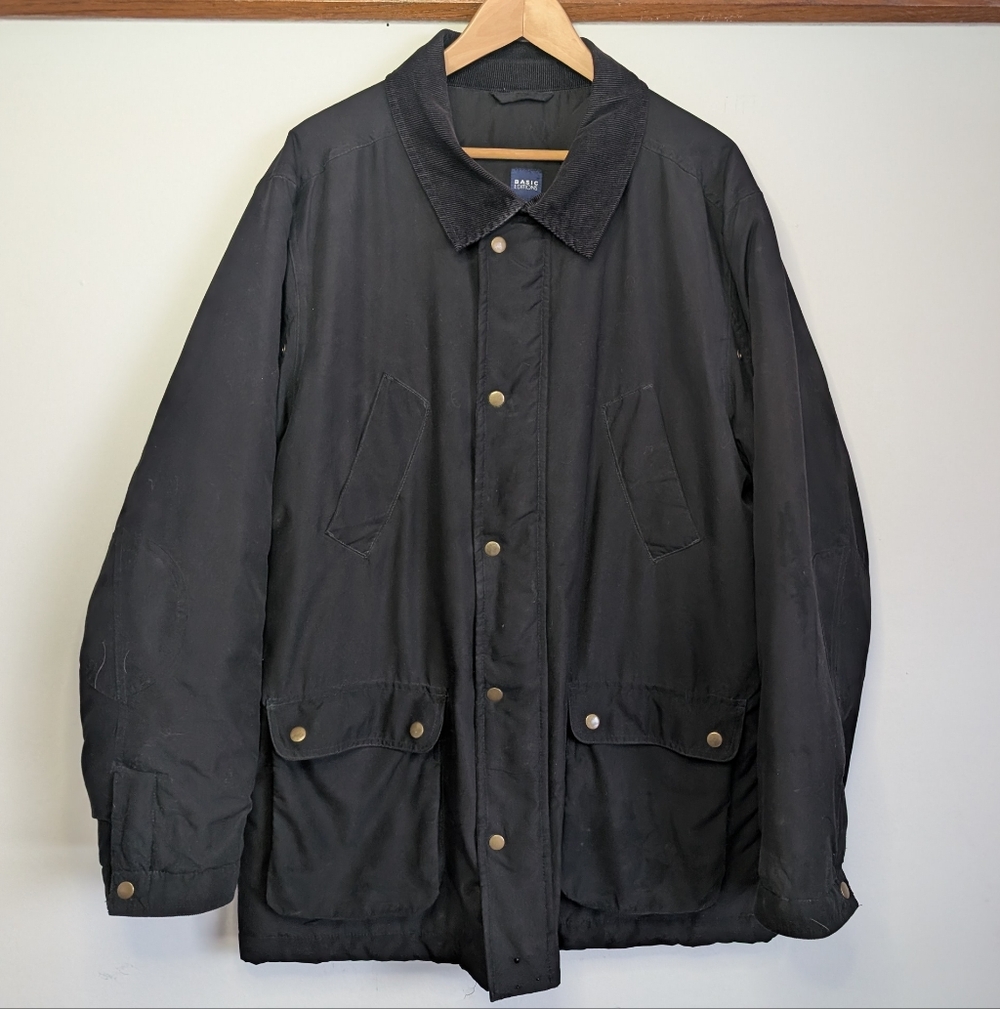 Chore Coat Jacket Men's Medium Basic Editions Black Winter Fall Spring Pockets